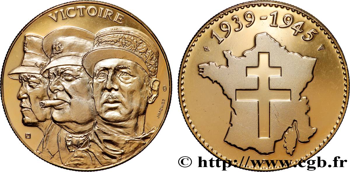 CINQUIÈME RÉPUBLIQUE Médaille, Victoire 1944 SUP