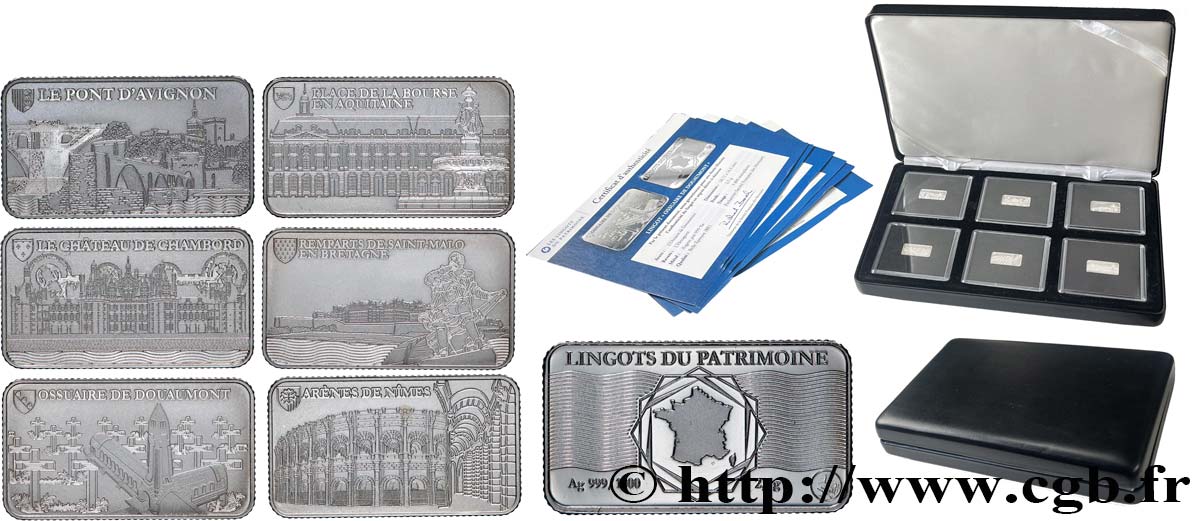 V REPUBLIC Coffret de 6 lingotins d’argent Proof set