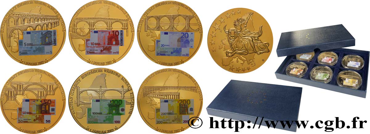 EUROPA Coffret de 6 médailles, Monnaie européenne Proof set