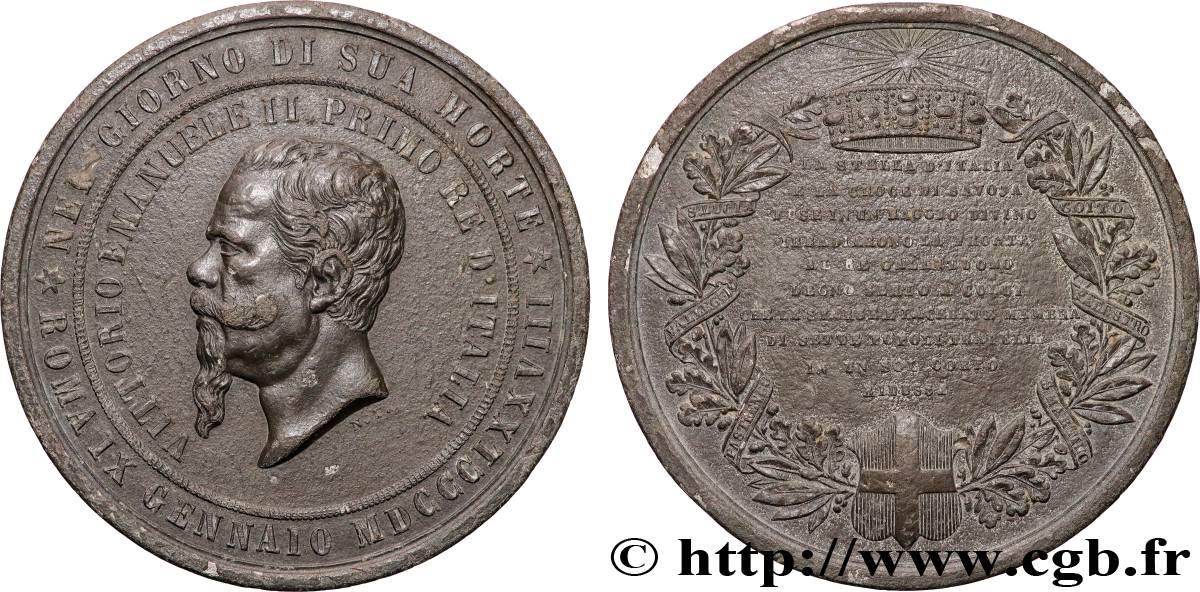 ITALIEN - ITALIEN KÖNIGREICH - VIKTOR EMANUEL II. Médaille, Pour la mort de Victor Emmanuel II SS