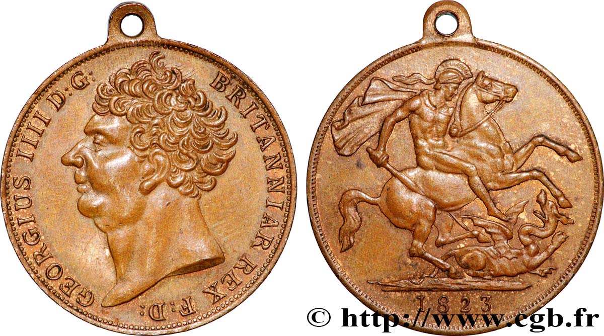 GREAT BRITAIN - GEORGE IV Médaille, Georges IV, module 2 pounds AU