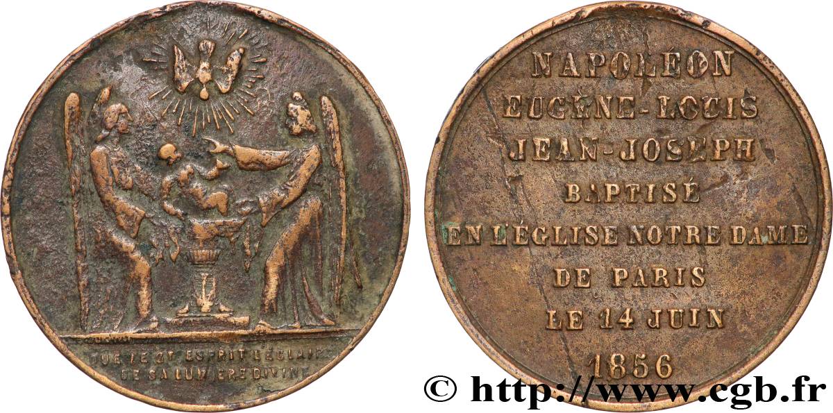SECOND EMPIRE Médaille, Baptême du prince impérial XF