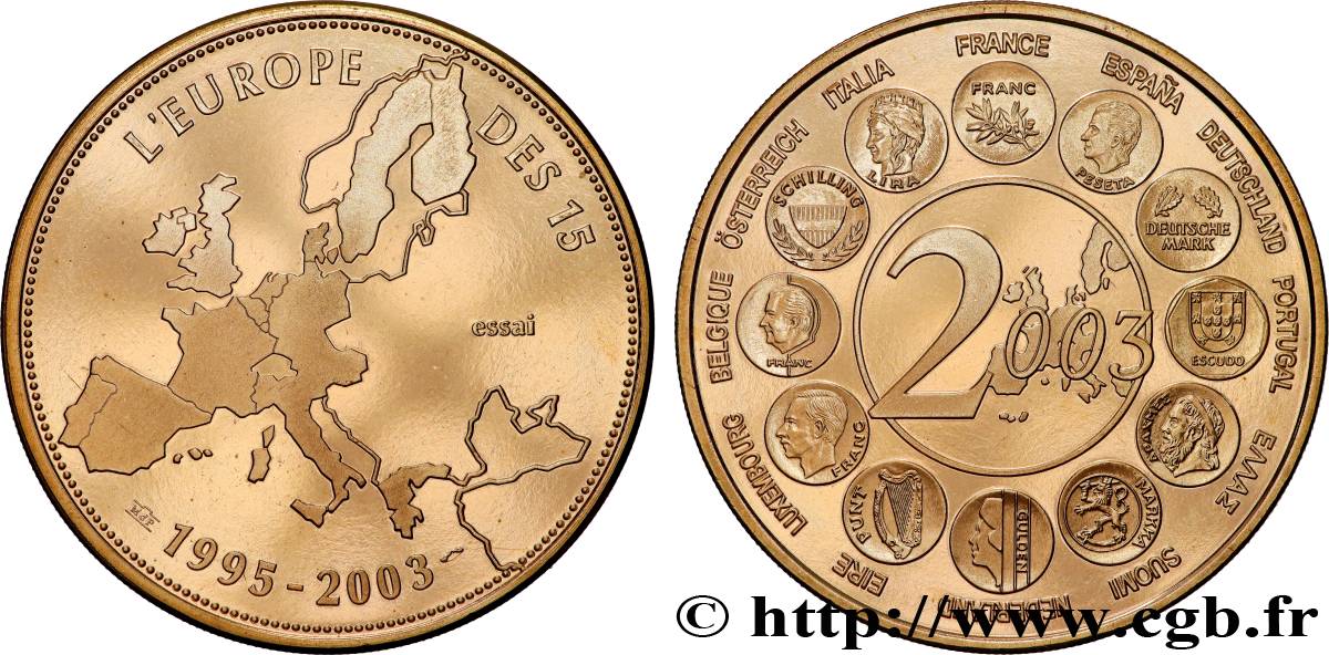 V REPUBLIC Médaille, Essai, l’Europe des 15 AU