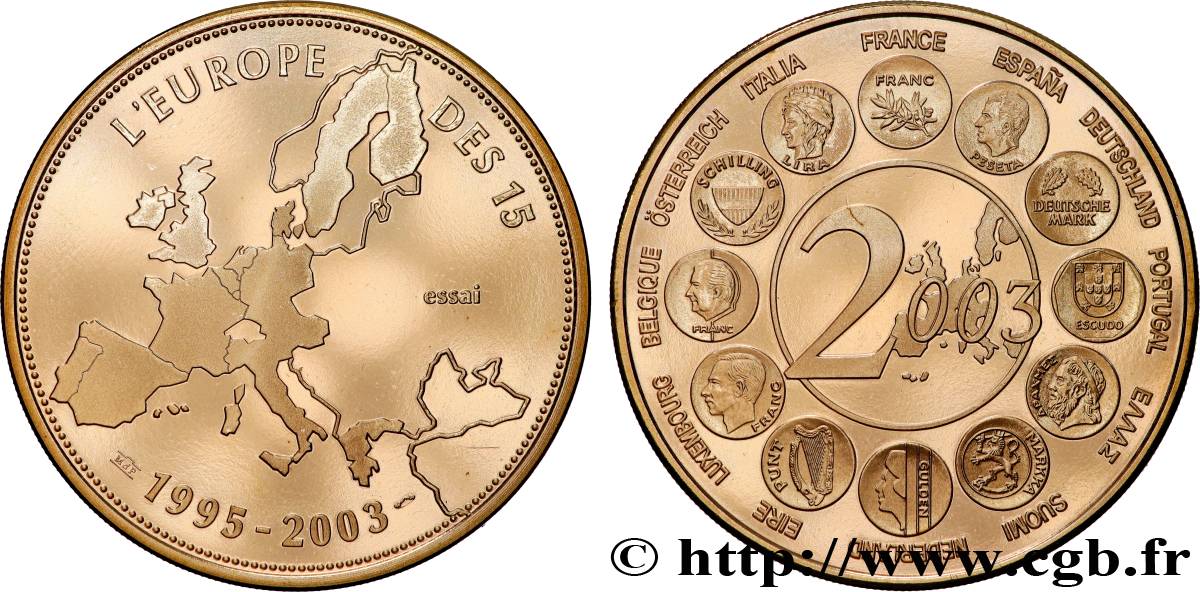 V REPUBLIC Médaille, Essai, l’Europe des 15 AU