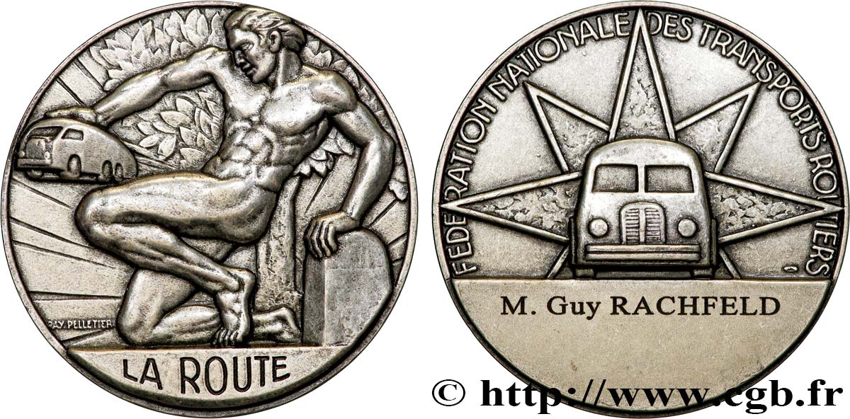 V REPUBLIC Médaille, La Route, Fédération nationale des transports AU