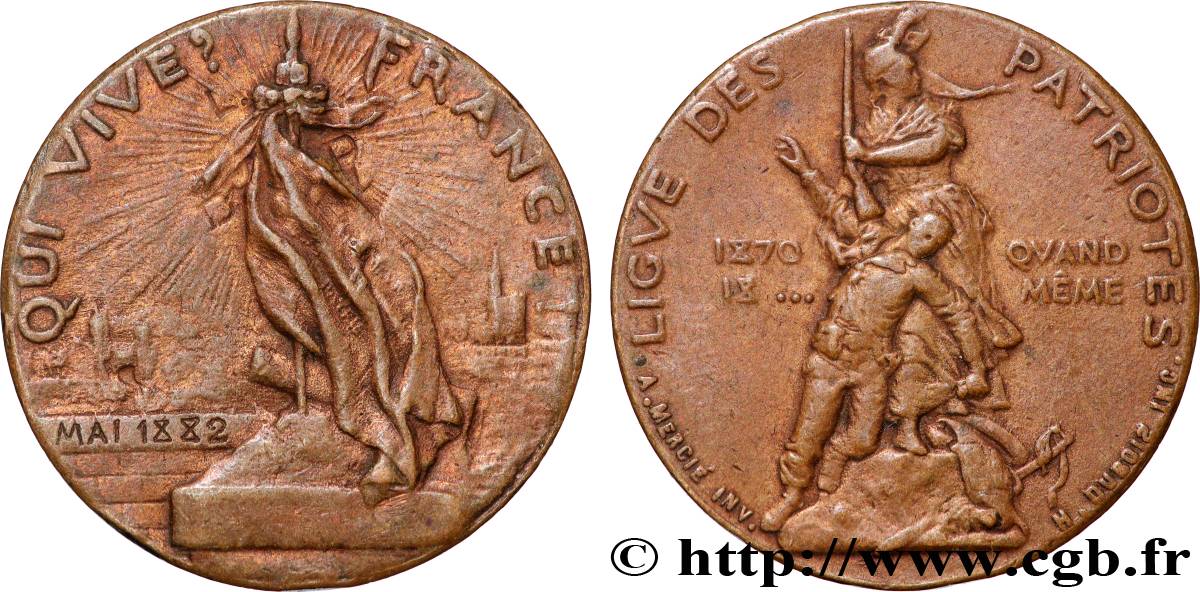 TIR ET ARQUEBUSE Médaille, Ligue des patriotes TTB