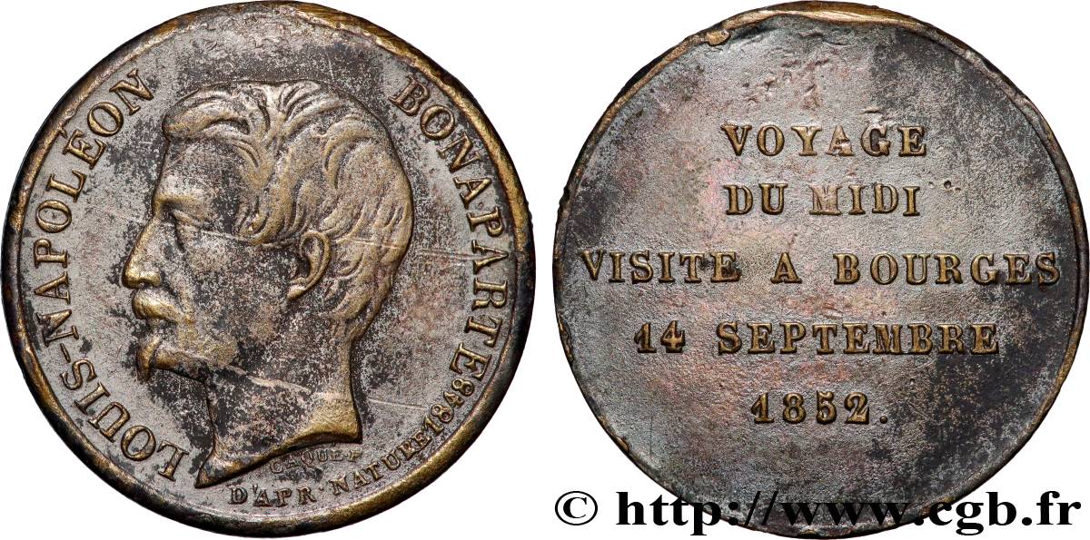 DEUXIÈME RÉPUBLIQUE Médaille, Voyage du midi TB