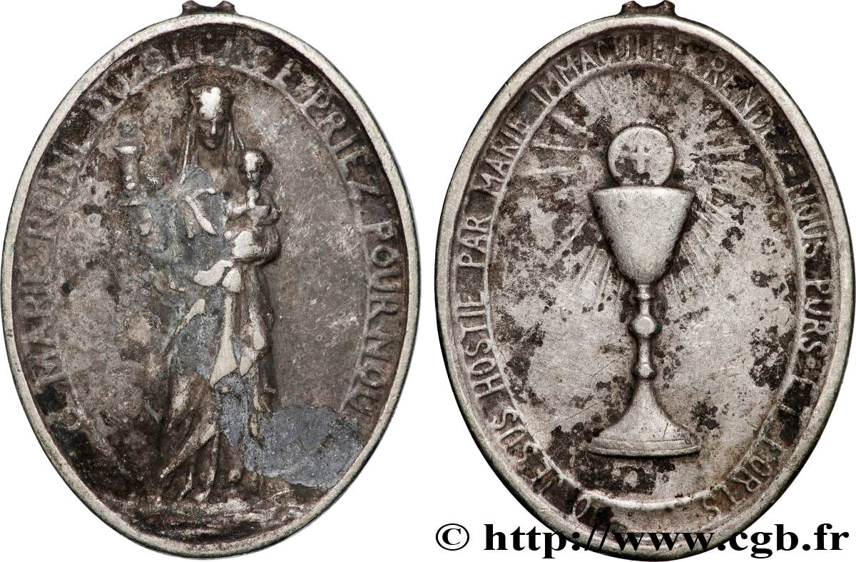 MÉDAILLES RELIGIEUSES Médaille, Vierge Marie VF