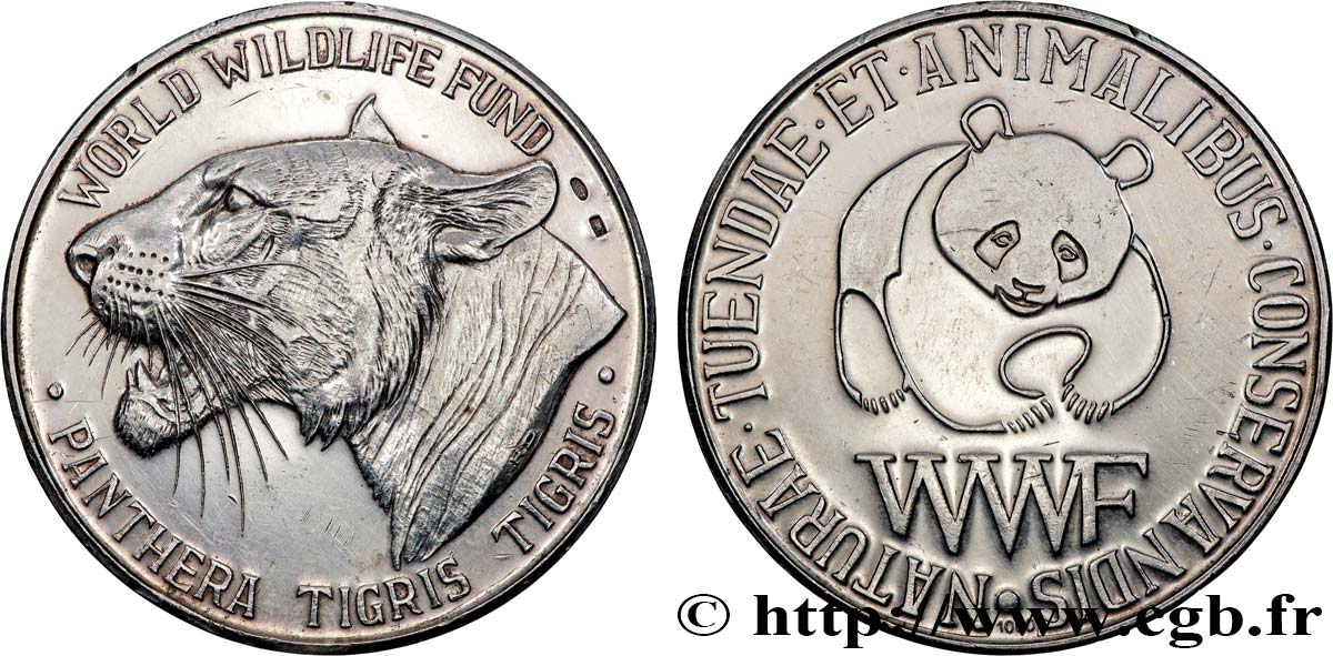 ANIMALS Médaille, World Wild Fund, Tigre du Bengale XF
