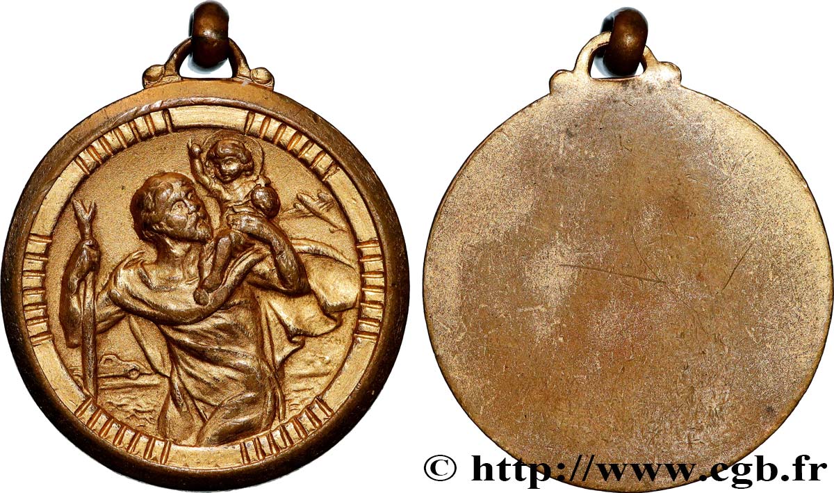 RELIGIOUS MEDALS Médaille, Saint Christophe AU