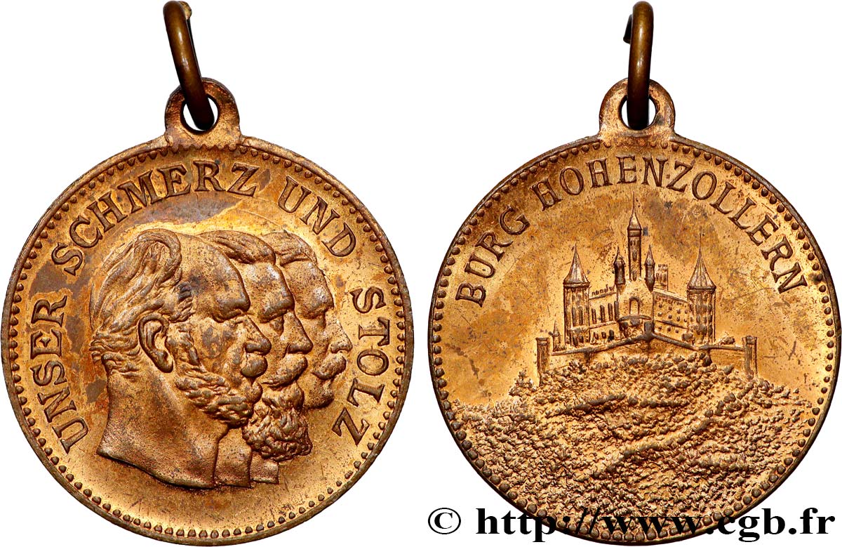 GERMANY - PRUSSIA Médaille, Souvenir des trois empereurs AU
