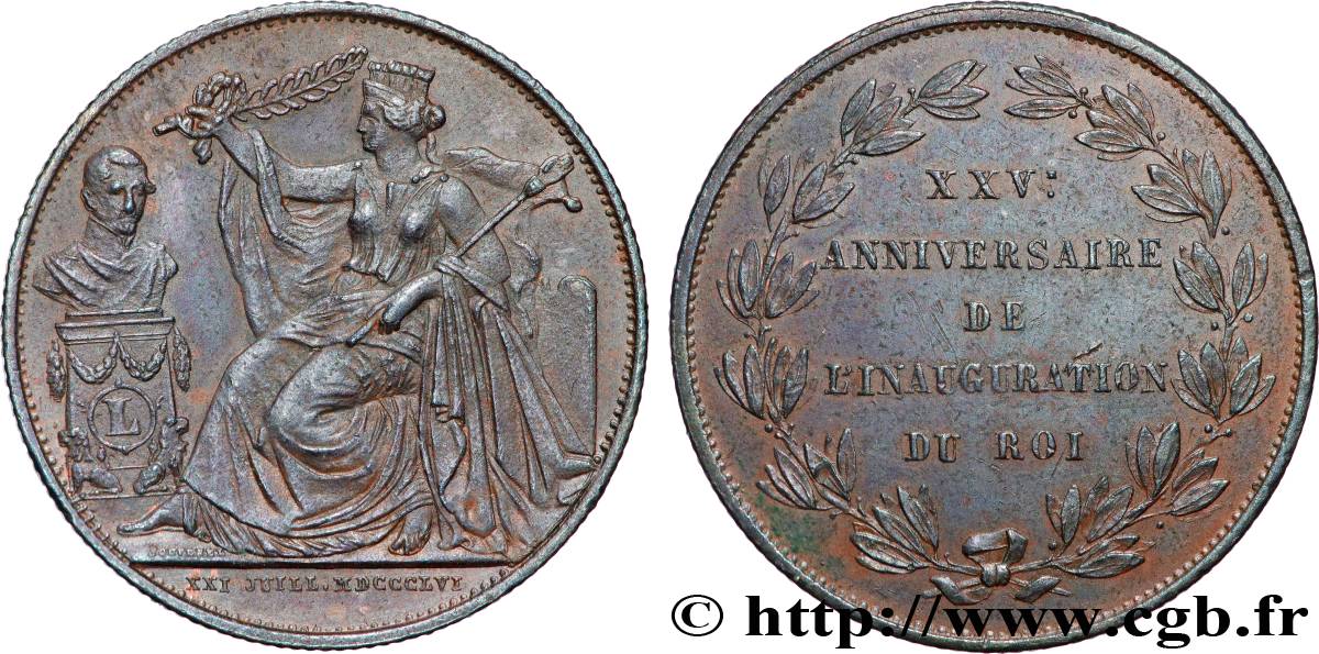 BELGIQUE Médaille, 25e anniversaire de règne TTB