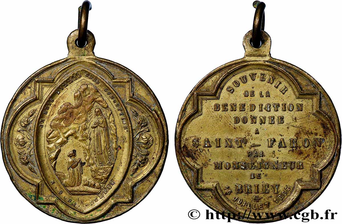 III REPUBLIC Médaille, Souvenir de la bénédiction donnée à Saint-Faron XF