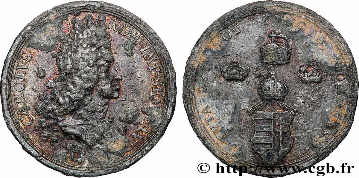 HUNGARY - CHARLES VI Médaille, Élection de l’Empereur VF