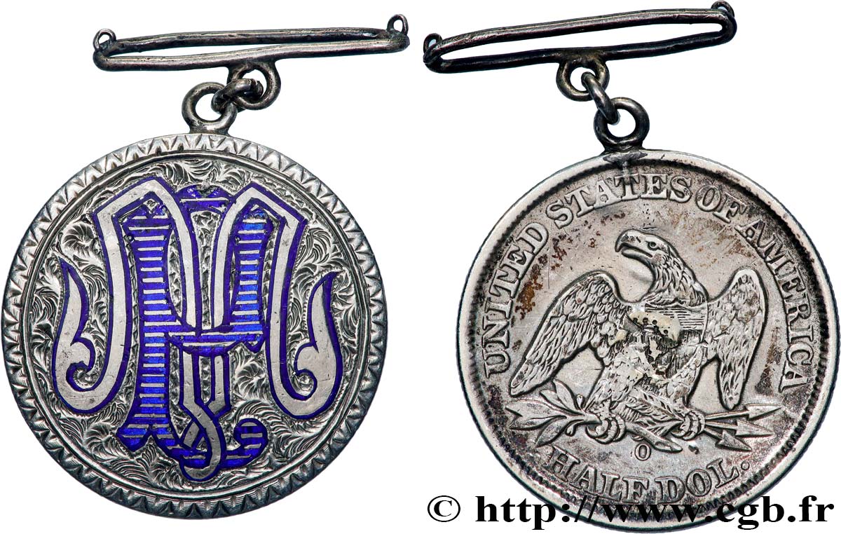 ÉTATS-UNIS D AMÉRIQUE Médaille, Half Dollar transformée BB
