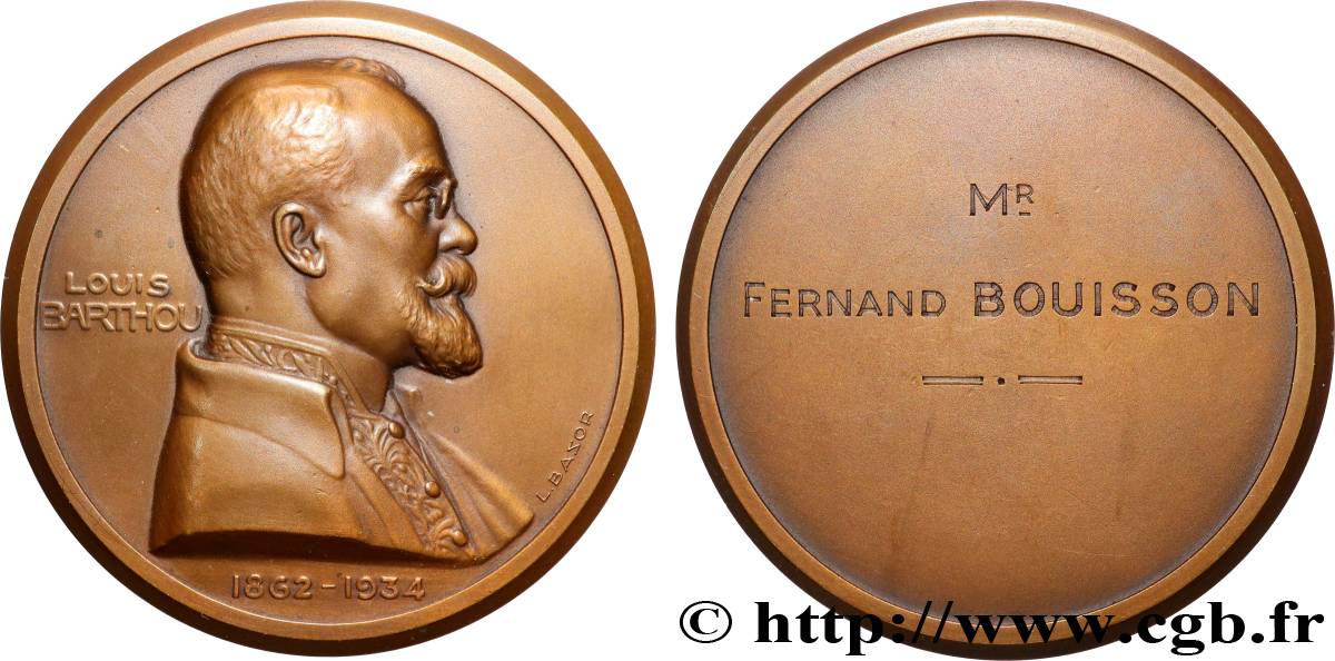 TERZA REPUBBLICA FRANCESE Médaille, Louis Barthou q.SPL