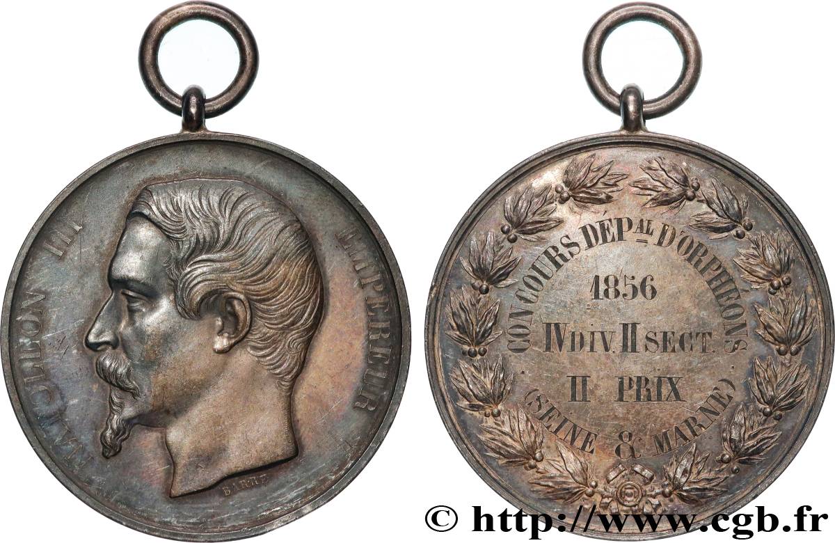 SECOND EMPIRE Médaille, Concours départemental d’orphéons, IIe prix XF/AU