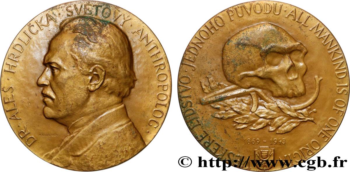 SCIENCES & SCIENTIFIQUES Médaille, Aleš Hrdlička TTB