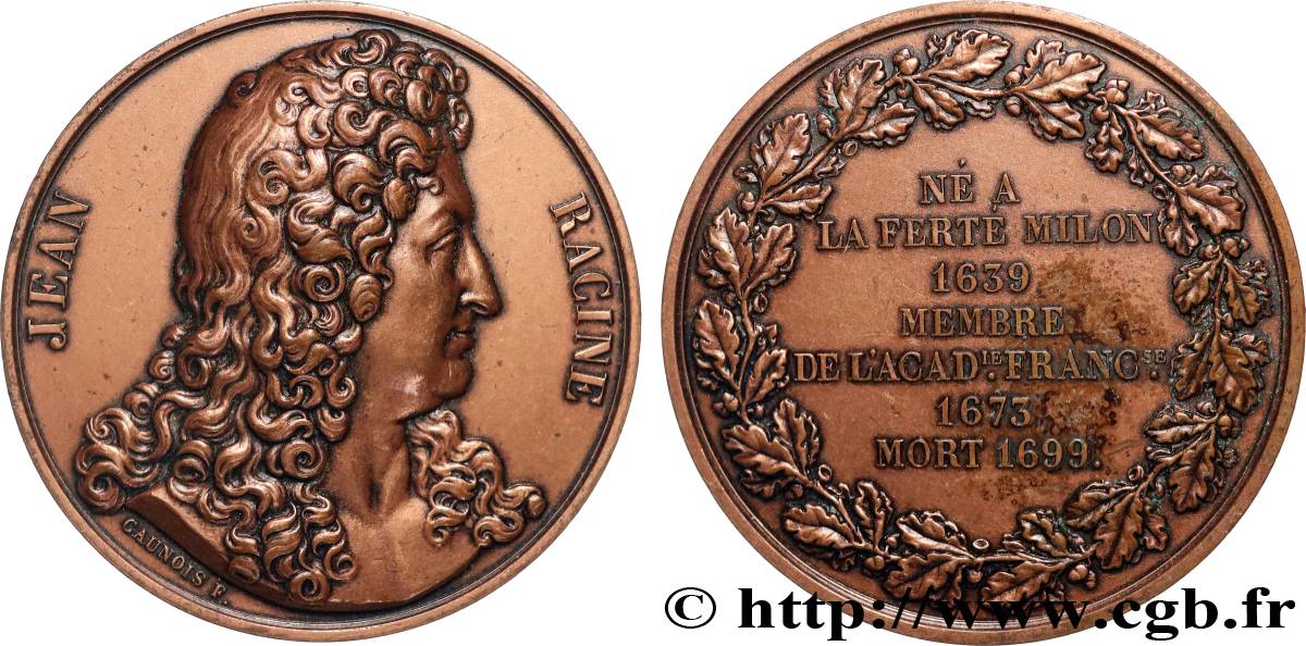 LITTÉRATURE : ÉCRIVAINS/ÉCRIVAINES - POÈTES Médaille, Jean Racine, refrappe TTB+