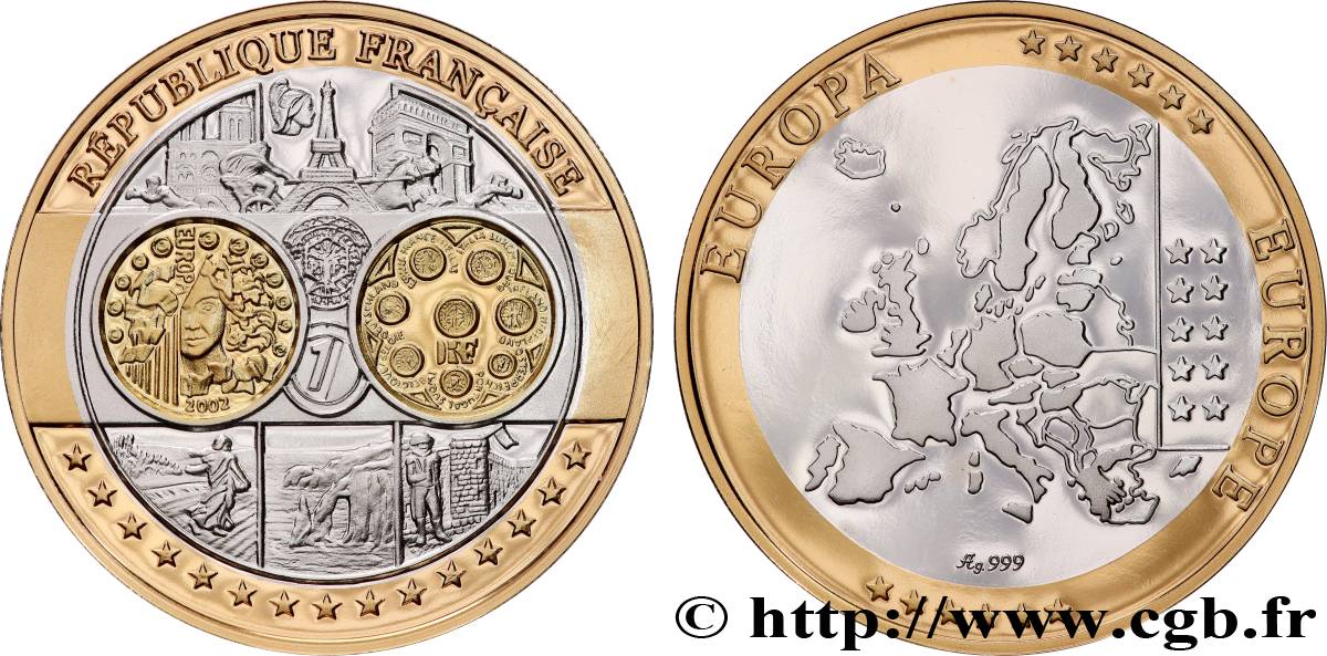 QUINTA REPUBBLICA FRANCESE Médaille, Europe, République Française MS