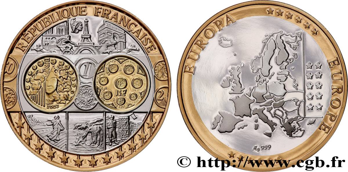 QUINTA REPUBBLICA FRANCESE Médaille, Europe, République Française MS