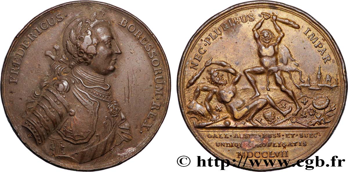 ALLEMAGNE - ROYAUME DE PRUSSE - FRÉDÉRIC II LE GRAND Médaille, Bataille de Rossbach XF