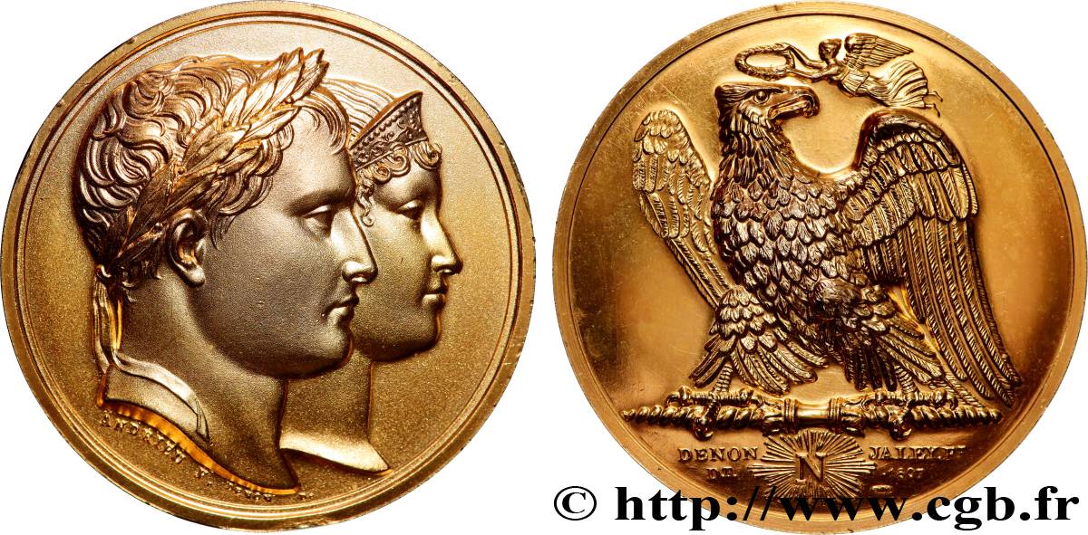 PREMIER EMPIRE / FIRST FRENCH EMPIRE Médaille, Napoléon Ier et Marie Louise AU