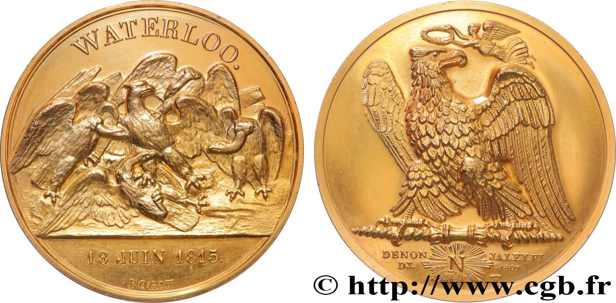 LES CENT-JOURS Médaille, Bataille de Waterloo, refrappe SUP