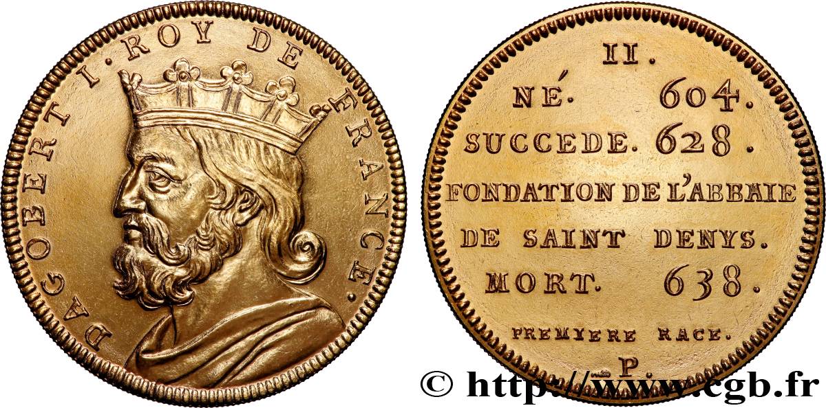 METALLIC SERIES OF THE KINGS OF FRANCE  Médaille, Dagobert I - 2 - refrappe ultra-moderne AU