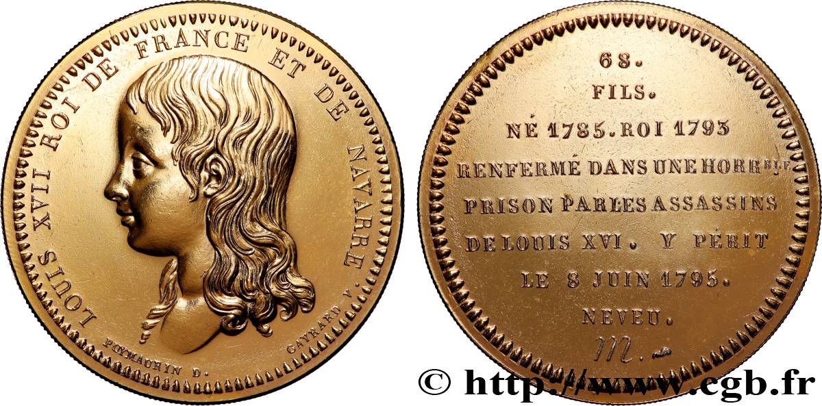 METALLIC SERIES OF THE KINGS OF FRANCE  Médaille, Louis XVIII - 68 - refrappe ultra-moderne AU