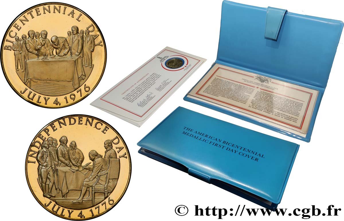 ÉTATS-UNIS D AMÉRIQUE Médaille, Bicentenaire, Independance day FDC