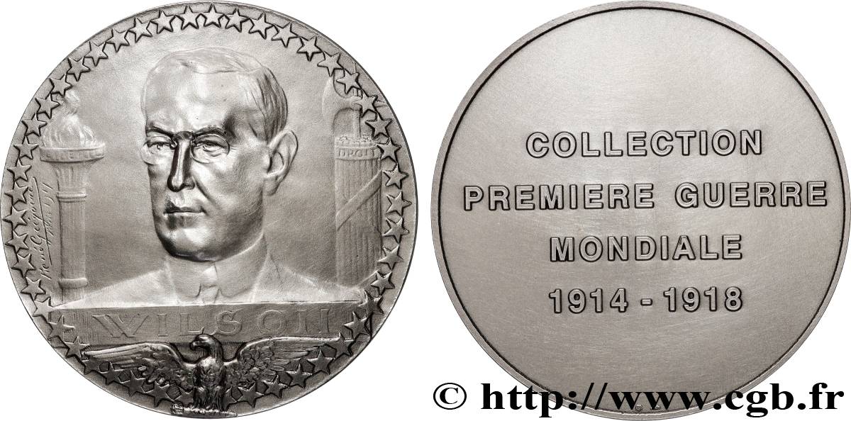 CINQUIÈME RÉPUBLIQUE Médaille, Président Wilson, Collection première guerre mondiale SUP