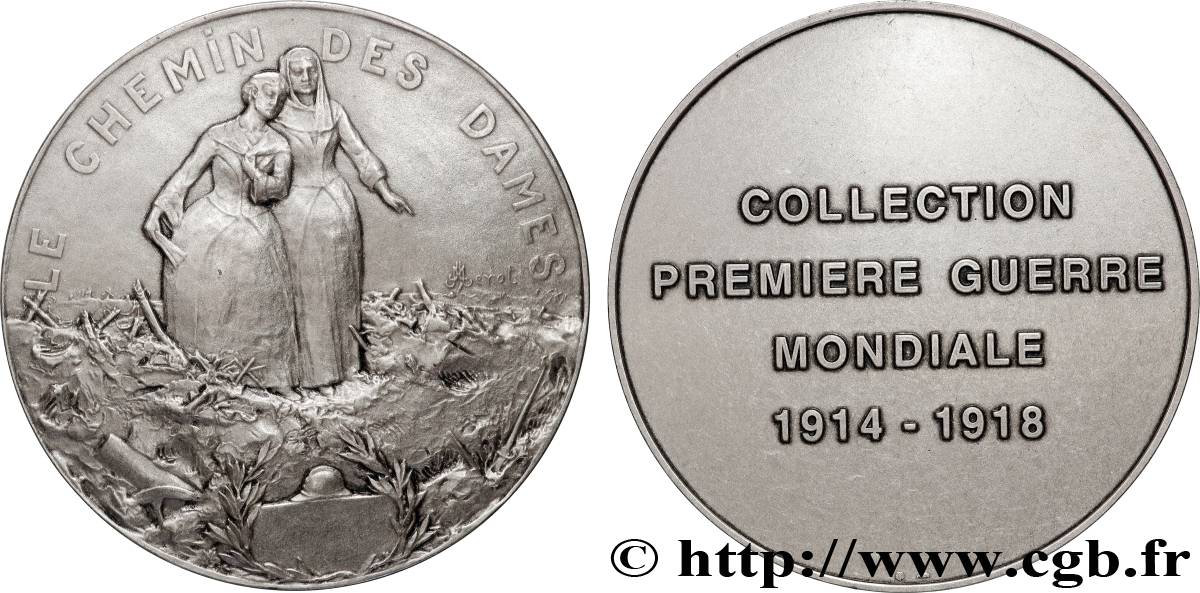 QUINTA REPUBBLICA FRANCESE Médaille, Le chemin des dames, Collection première guerre mondiale SPL