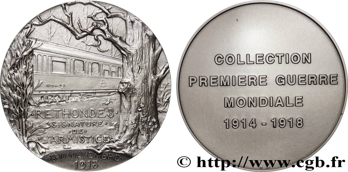 V REPUBLIC Médaille, Signature de l’Armistice, Collection première guerre mondiale AU