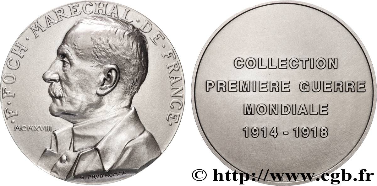 CINQUIÈME RÉPUBLIQUE Médaille, Maréchal Foch, Collection première guerre mondiale SUP