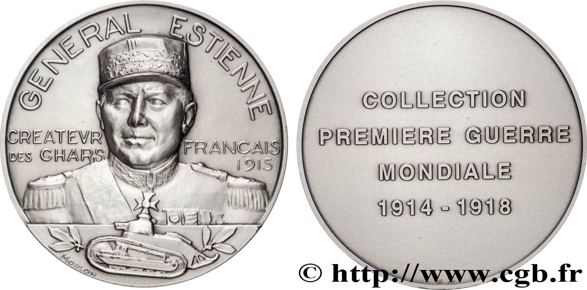 QUINTA REPUBLICA FRANCESA Médaille, Général Jean Estienne, Collection première guerre mondiale EBC
