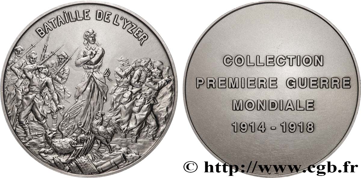 CINQUIÈME RÉPUBLIQUE Médaille, Bataille de l’Yser, Collection première guerre mondiale SUP