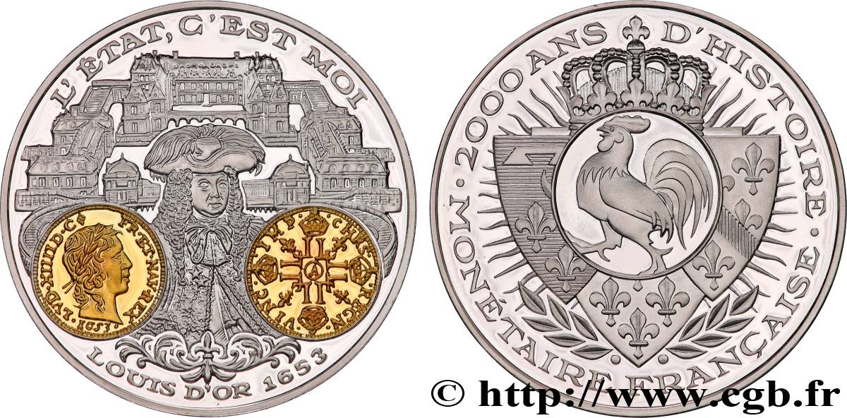 QUINTA REPUBBLICA FRANCESE Médaille, 2000 ans d’histoire monétaire française, le louis d’or SPL