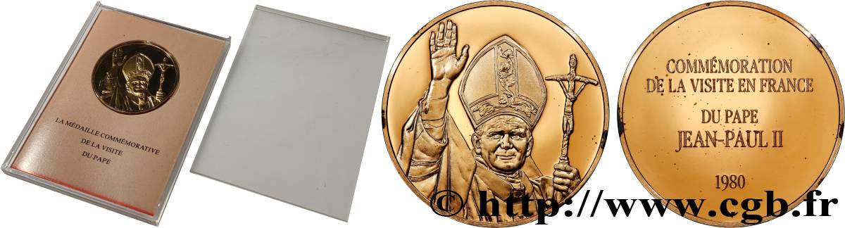 JOHN-PAUL II (Karol Wojtyla) Médaille, Commémoration de la visite du Pape Jean-Paul II en France MS