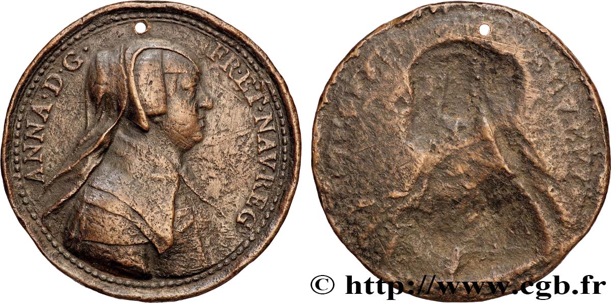 LOUIS XIV  THE SUN KING  Médaille, Anne d’Autriche XF