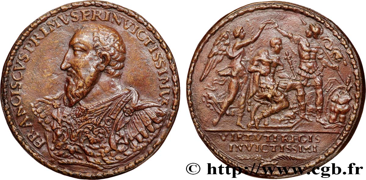 FRANÇOIS IER LE RESTAURATEUR DES LETTRES Médaille, Victoire des Français sur les impériaux, Bataille de Cérisoles TTB+/TTB