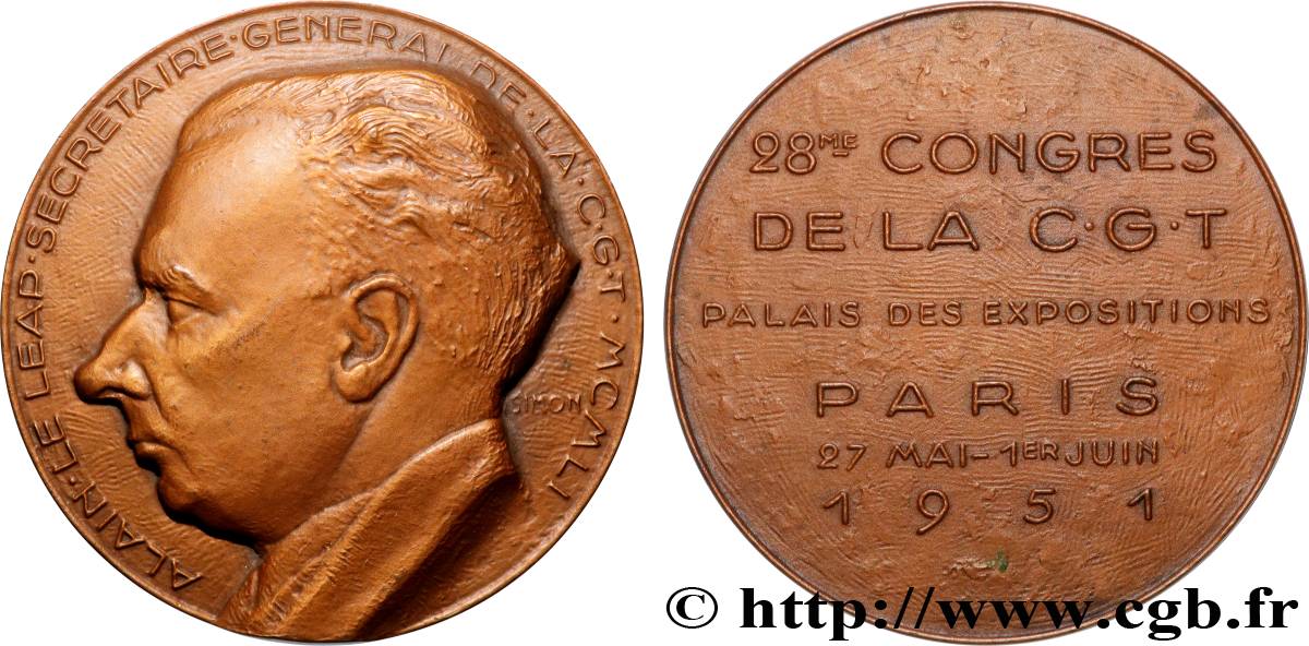 IV REPUBLIC Médaille, 28e congrès de la CGT, Alain Le Leap AU