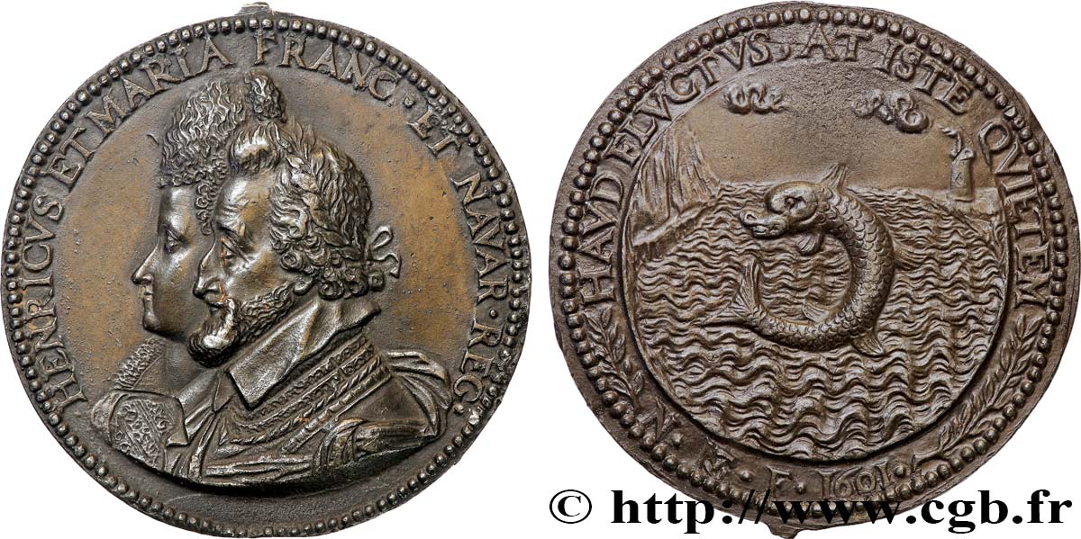 HENRI IV LE GRAND Médaille, Naissance du dauphin Louis TTB+