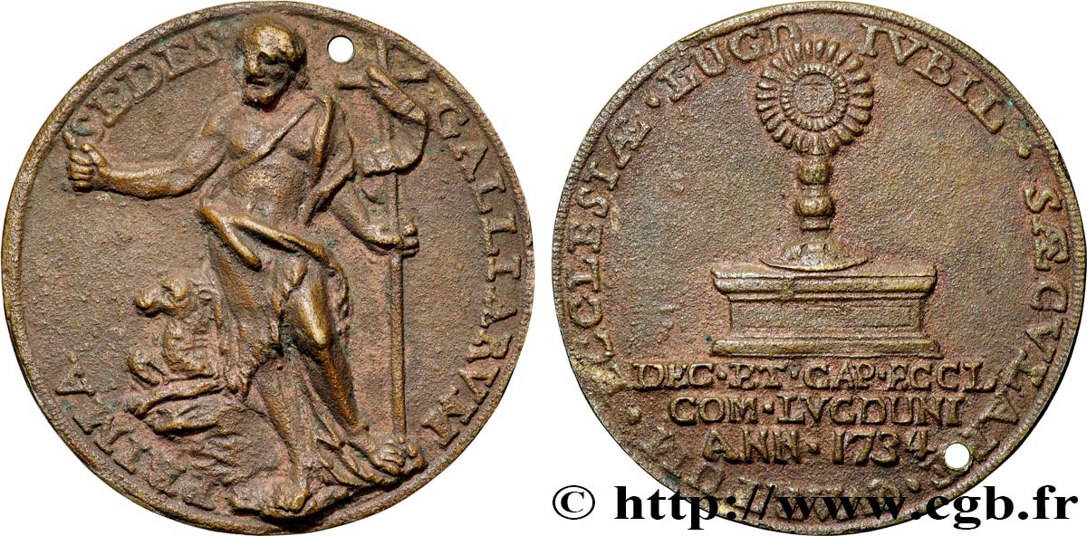 MÉDAILLES RELIGIEUSES Fonte ancienne, Jubilé de l’Eglise de Lyon XF