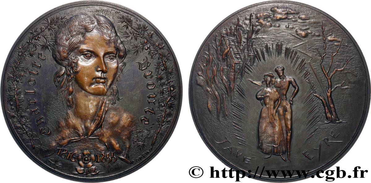 LITERATURE : WRITERS - POETS Médaille, Charlotte Brontë AU