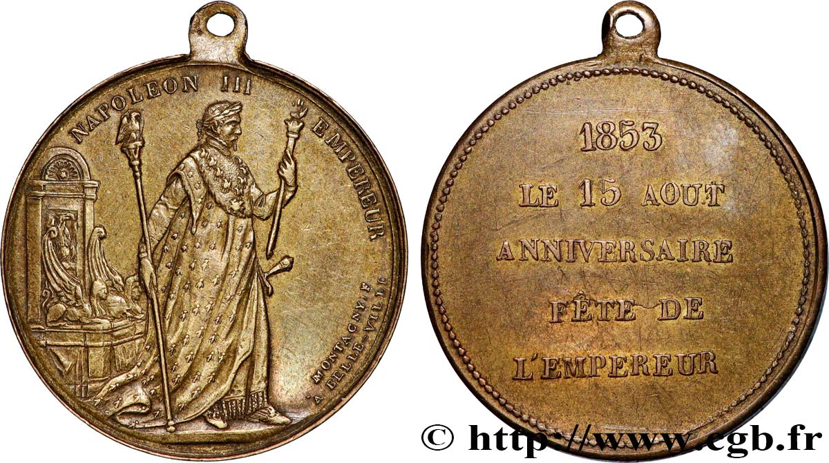 SECOND EMPIRE Médaille, Fête de l’empereur AU