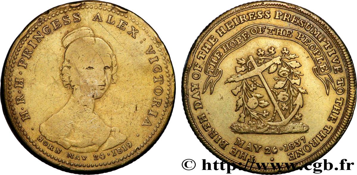 GREAT-BRITAIN -  WILLIAM IV Médaille, Anniversaire de la princesse Victoria VF/XF