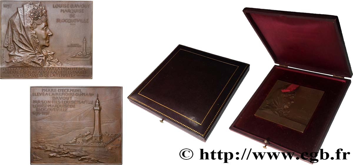 III REPUBLIC Plaquette, Louise Davout, marquise de Blocqueville AU