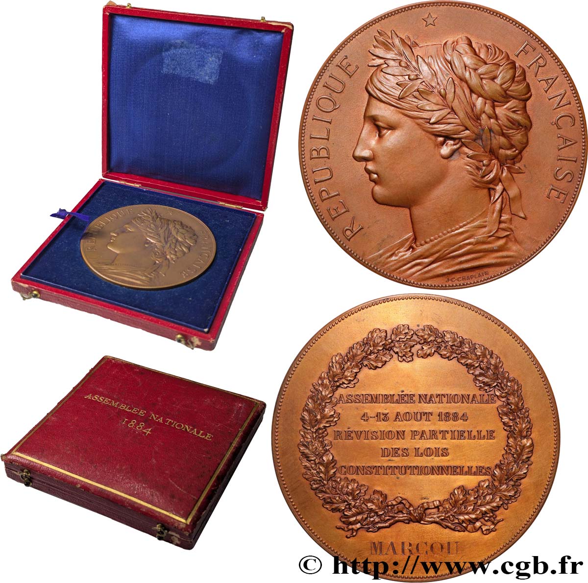 III REPUBLIC Médaille, Révision partielle des lois constitutionnelles AU