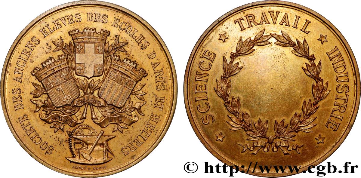 TROISIÈME RÉPUBLIQUE Médaille, Société des anciens élèves des écoles d’Arts et Métiers TTB+